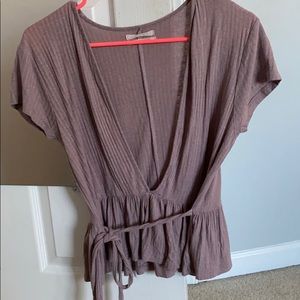 Urban Outfitters Low Cut Tie Front Top